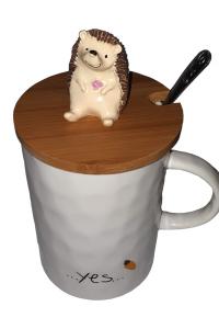 Кружка c крышкой и ложкой Great Coffee Ежик 375 мл  (52999)