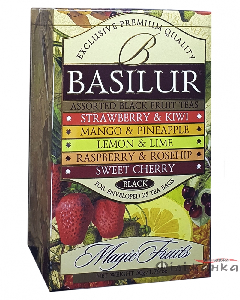Чай Basilur чорний Магічні Фрукти Асорті саше 25 шт х 2 г (56423)