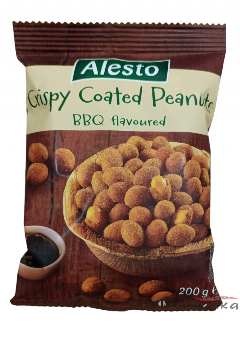 Арахіс Alesto Crispy Coated Peanuts BBQ flavoured смажений зі смаком барбекю 200 г (58882)