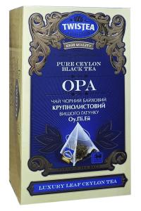 Чай Twistea OPA черный крупнолистовой в пакетиках-пирамидках 20 шт х 2 г (1698)