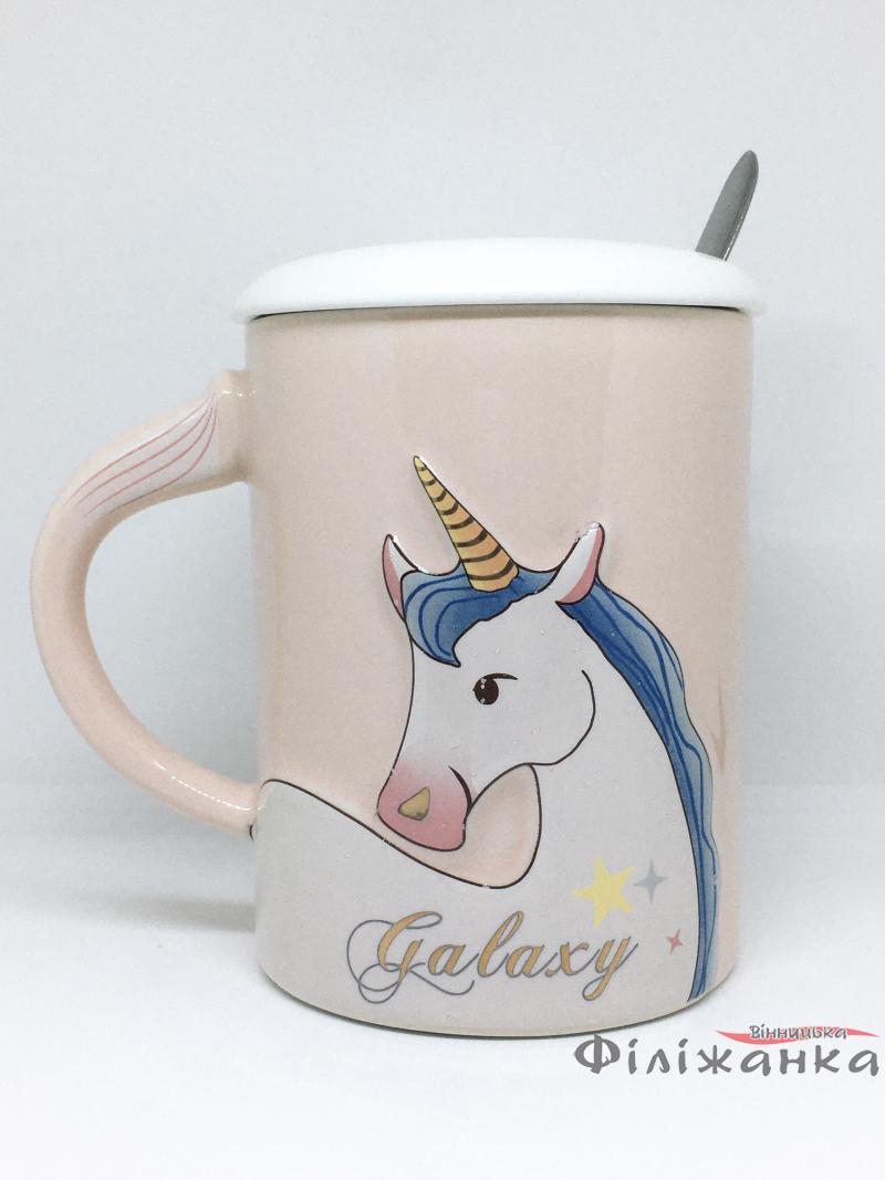 Чашка з кришкою і ложкою Galaxy 400 мл (55403)