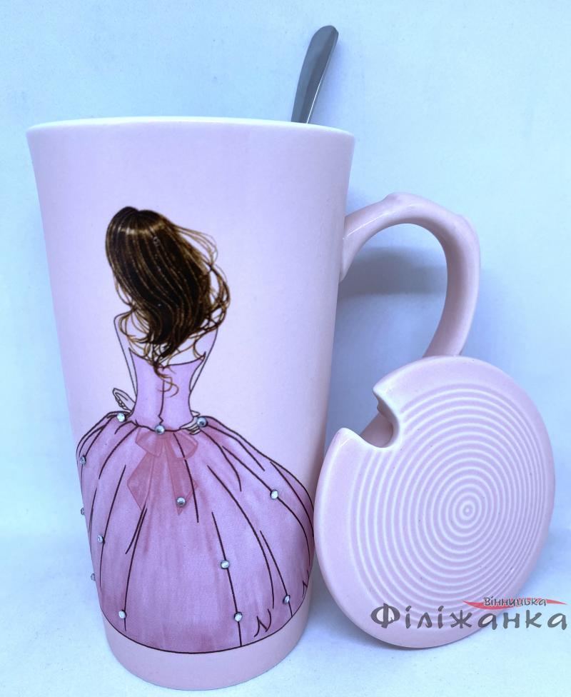 Кружка з кришкою і ложкою Great Coffee  Міледі 350 мл (54403)