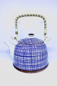 Чайник керамічний з ситом "Синя матриця" 1000 мл (54171)