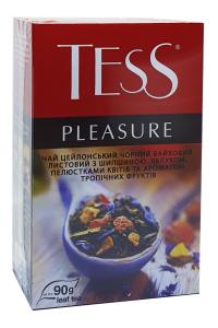 Чай Tess Pleasure чорний з шипшиною, яблуком і пелюстками квітів 90 г (722)