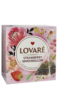 Чай Lovare Полуничний Зефір зелений в пірамідках з ароматом суниці 15 шт х 2 г (54485)