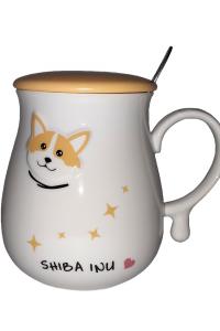 Кружка з кришкою і ложкою Great Coffee  Фоксі 400 мл