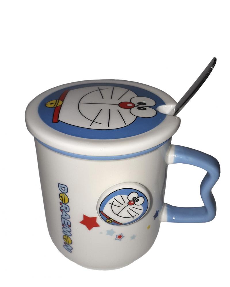 Кружка c крышкой и ложкой Great Coffee  Кот Дораемон 400 мл (51968)
