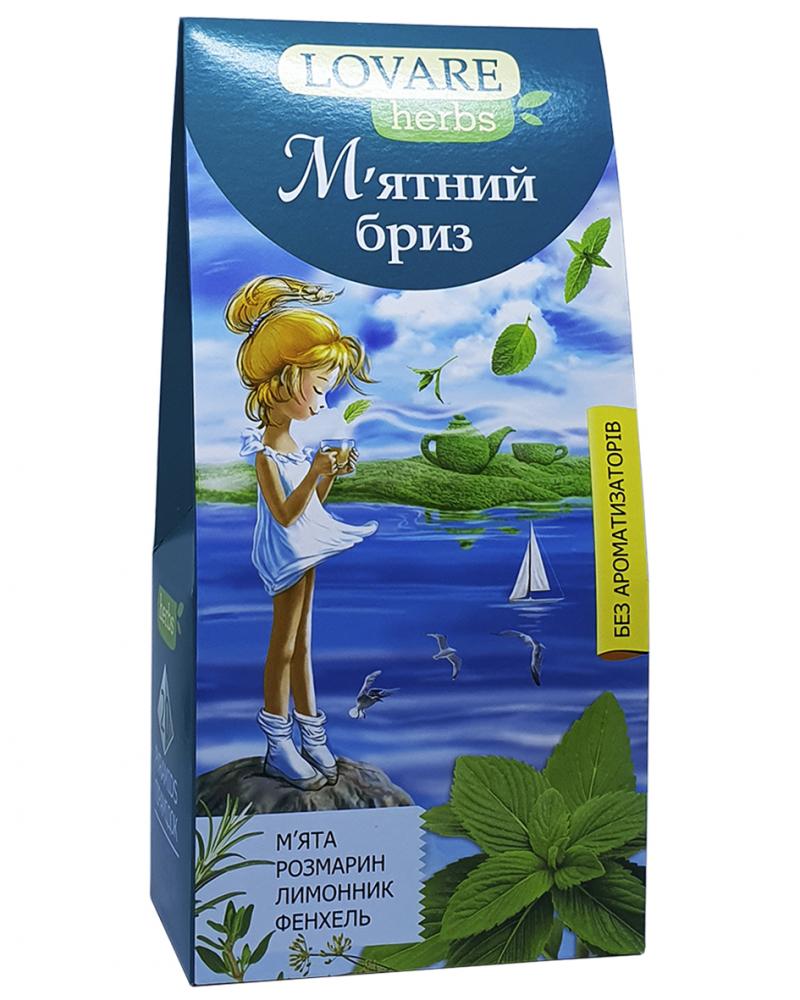 Чай Lovare М'ятний бриз трав'яний в пірамідках 20 шт х 1.8 г (53410)