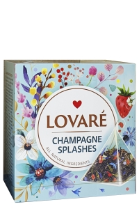 Чай Lovare Бризки шампанського чорний з зеленим з ароматом суниці в пірамідках 15 шт х 2 г (54204)