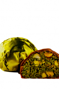 Дубайські цукерки Lux Choco № 3123 з мигдалем, фісташкою, з тістом катаїфі та фундуком в молочному шоколаді ≈ 40 г (60421)