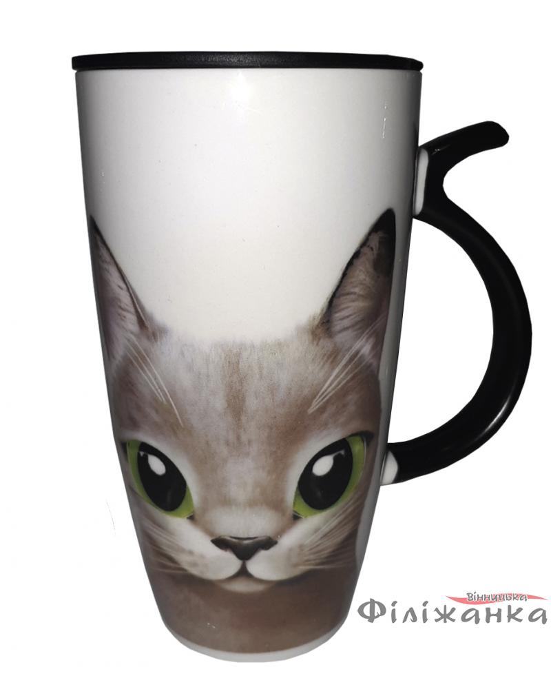 Кружка з кришкою-поїлкою Great Coffee  Ультра-кіт 600 мл