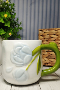 Чашка Нежный пион 440 мл Голубая (59987)