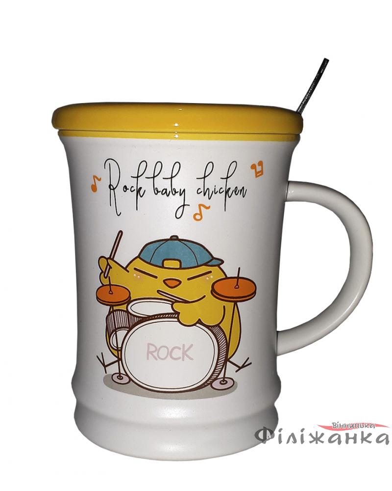 Кружка c крышкой и ложкой Great Coffee  Цыпа 350 мл (55523)