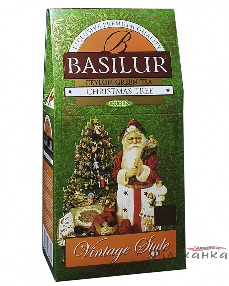 Чай Basilur зелений цейлонський Різдвяна ялинка 85 г (56406)