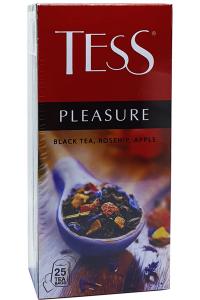 Чай Tess Pleasure чорний з шипшиною, яблуком і пелюстками квітів в пакетиках 25 шт х 1,5 г (723)