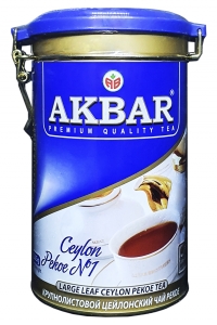 Чай Akbar Ceylon Pekoe №1 чорний 225 г в металевій банці (56380)