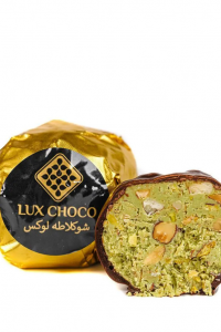 Дубайські цукерки Lux Choco № 4123 з мигдалем, фісташкою, тістом катаїфі та подрібненими лісовими горіхами в темному шоколаді ≈ 40 г (60796)