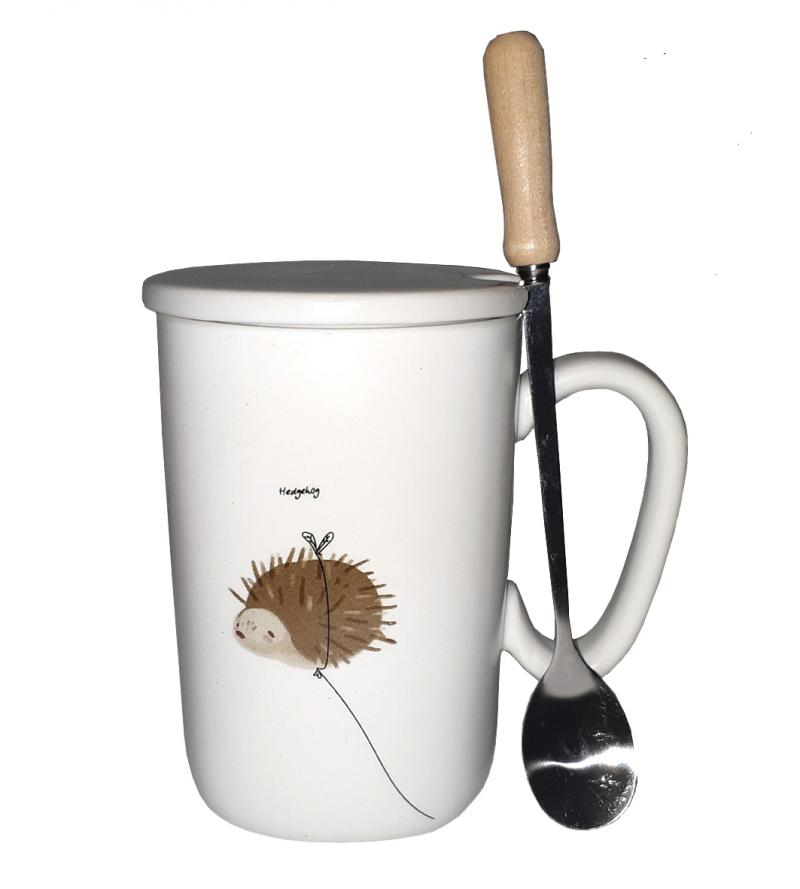 Кружка c крышкой и ложкой Great Coffee  Лавли 350 мл  (53001)