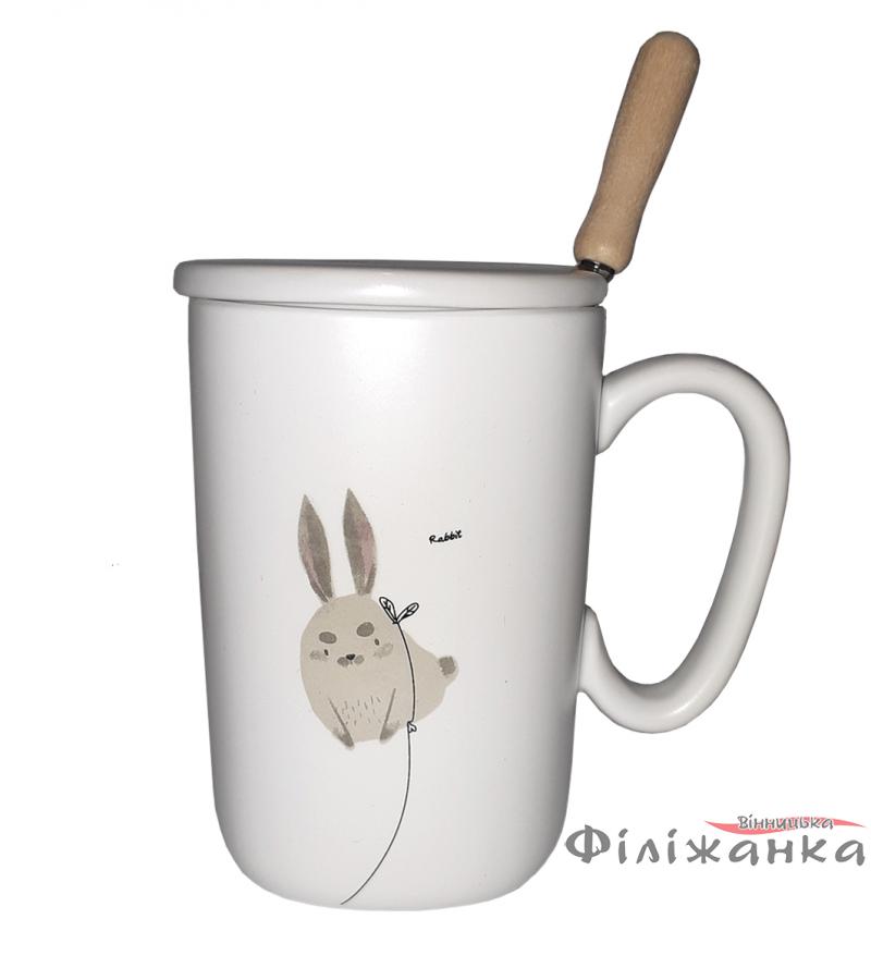 Кружка c крышкой и ложкой Great Coffee  Лавли 350 мл  (54376)