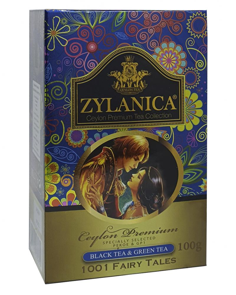 Чай черный с зеленым с ароматом яблока и клубники Zylanica 1001 ночь 100 г (872)