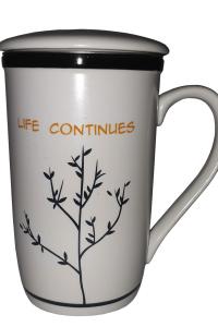 Чашка з металевим ситом Great Coffee  Життя продовжується 350 мл (53259)