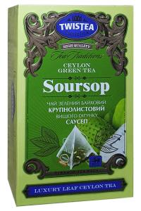 Чай Twistea Soursop зелений з саусепом в пакетиках-пірамідках 20 шт х 2 г (52555)