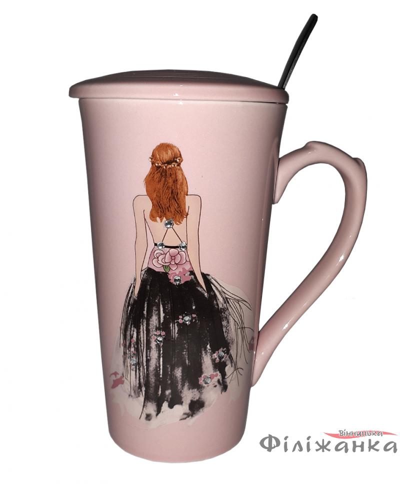 Кружка c крышкой и ложкой Great Coffee  Миледи 350 мл (54402)