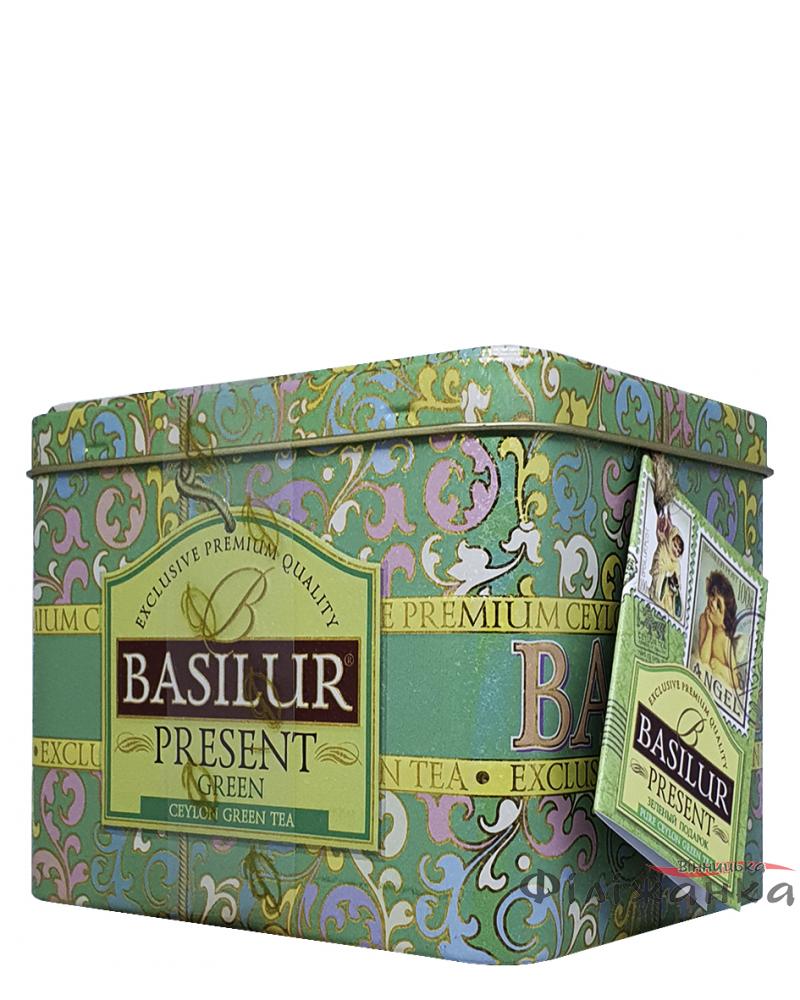 Чай Basilur зелений Подарунок "Зелений" 100 г ж/б (55194)