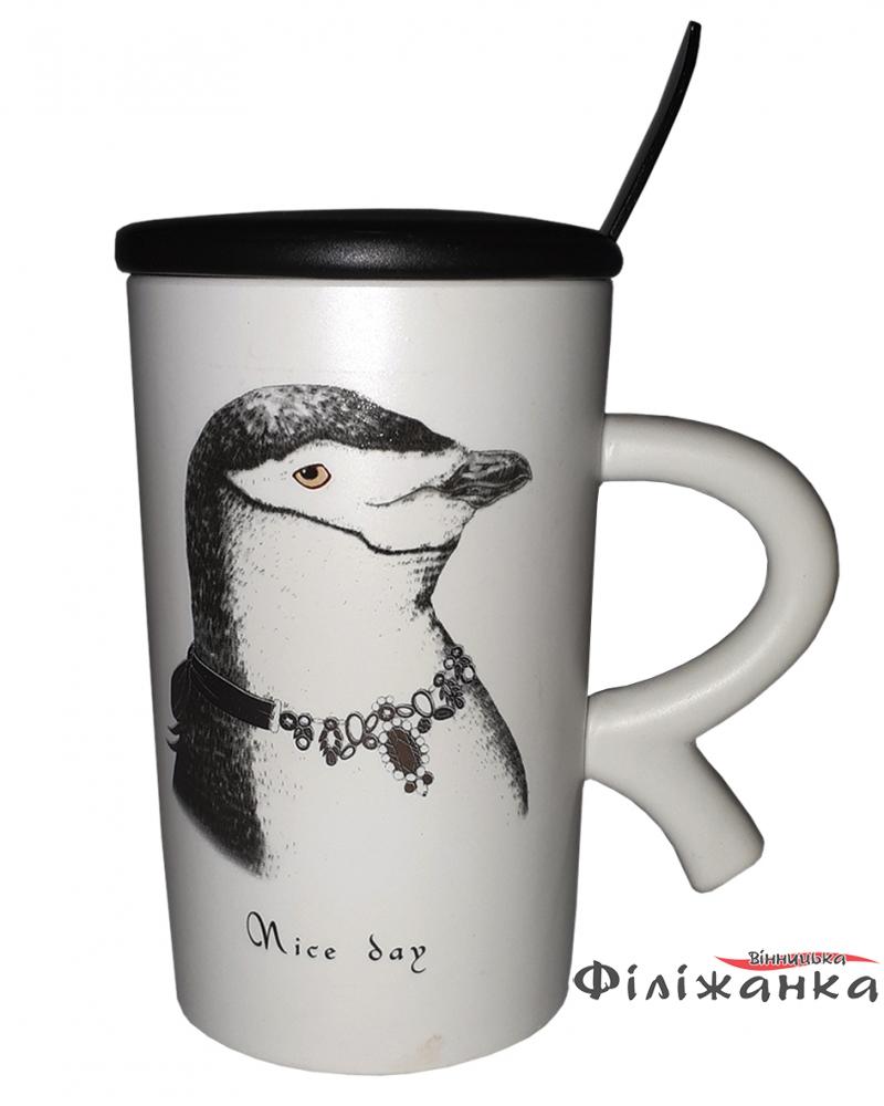Кружка c крышкой и ложкой Great Coffee Английская сказка 300 мл (54550)