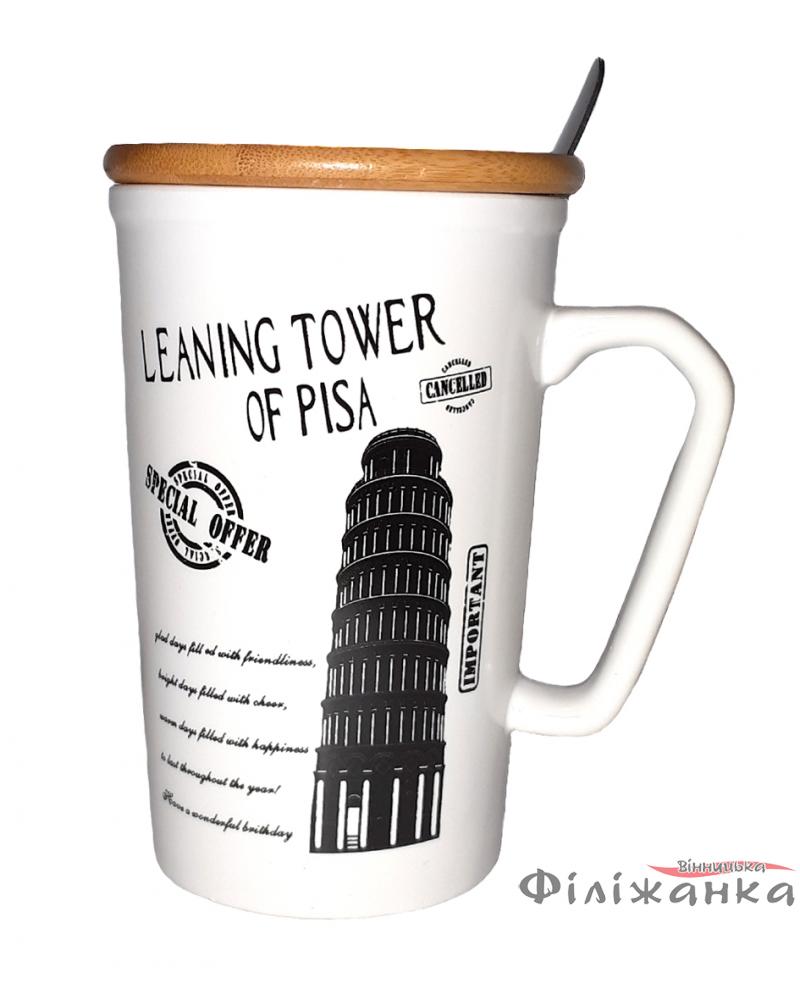 Кружка c крышкой и ложкой Great Coffee Европа 425 мл (54424)