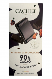 Шоколад CACHET Чорний EXTRA 90% какао 100 г (61049)