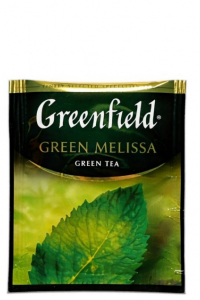 Чай Greenfield green melissa (HoReCo) зелений з мелісою, м'ятою і ароматом лимона 100 пакетиков*1.5 г (711)