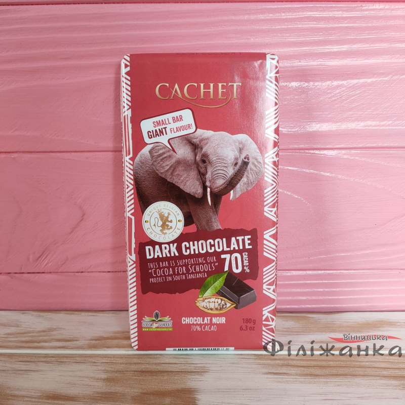 Шоколад чорний Cachet Dark 70% 180 г (56611)
