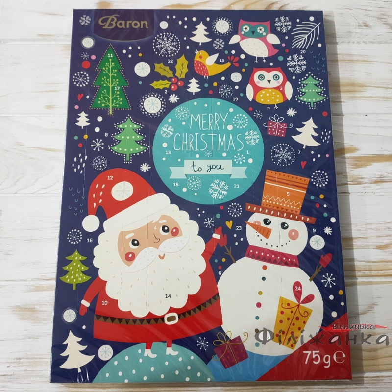 Адвент-календарь Merry Christmas BARON 75 г в асортименте (57405)