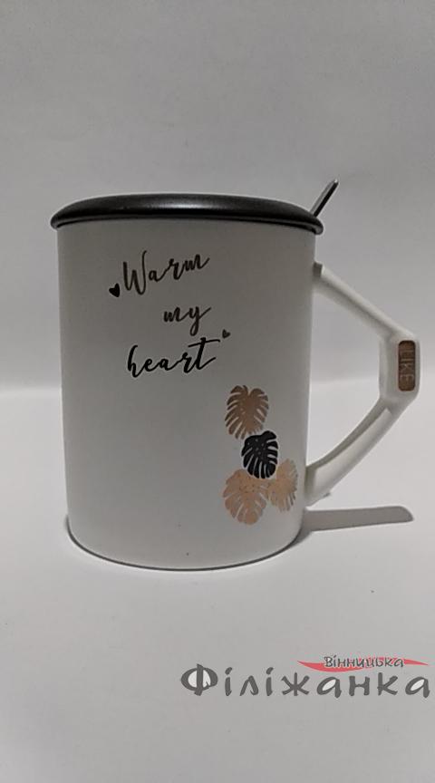 Кружка з кришкою і ложкою Great Coffee Fashion 370 мл