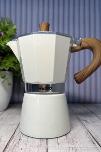 Гейзерна кавоварка Magio алюмінєва 300 мл 6 чашок, ручка з термостійкого пластику (58675)