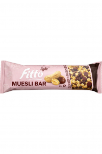 Батончик - мюслі Fitto light Muesli Bar з арахісом та шоколадом глазурований 12 шт*25 г (58108)