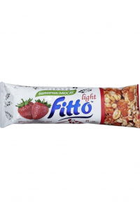 Батончик - мюсли Fitto Light с ягодами Клубники глазированный 12 шт*25 г (59672)