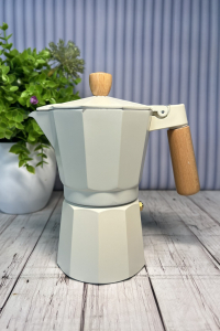 Гейзерная кофеварка Бергамо белая 300 мл 6 чашек (60982)