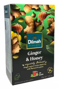 Чай Dilmah Чорний цейлонський з імбирем та медом 20 пакетиків (60676)