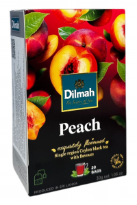 Чай Dilmah Peach чорний цейлонський з смаком персика 20 пакетиків (60532)